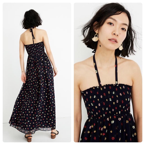 Madewell Halter Smocked Maxi Dress - Picture 2 of 5